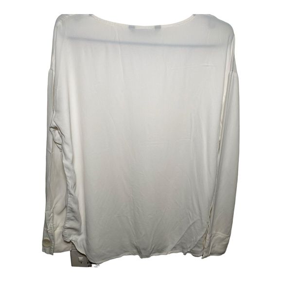 ZARA White Ladies Long Sleeve Round Neck Top Lightweight Blouse Size Small. - Picture 5 of 6